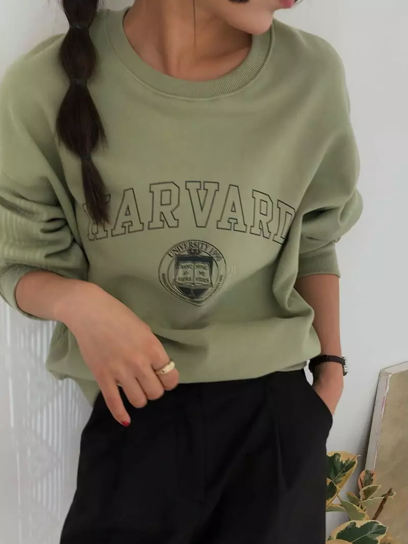 A Want - Korean Women Fashion - #momslook - Havard Sweatshirt