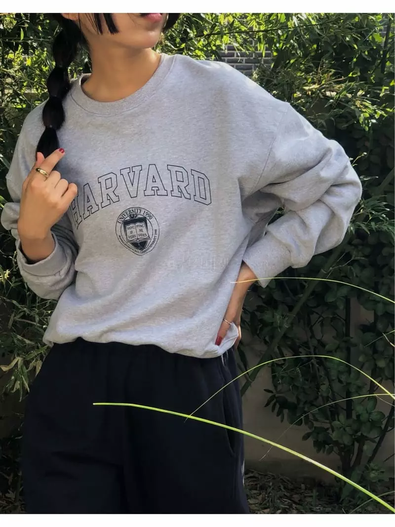 A Want - Korean Women Fashion - #momslook - Havard Sweatshirt - 3