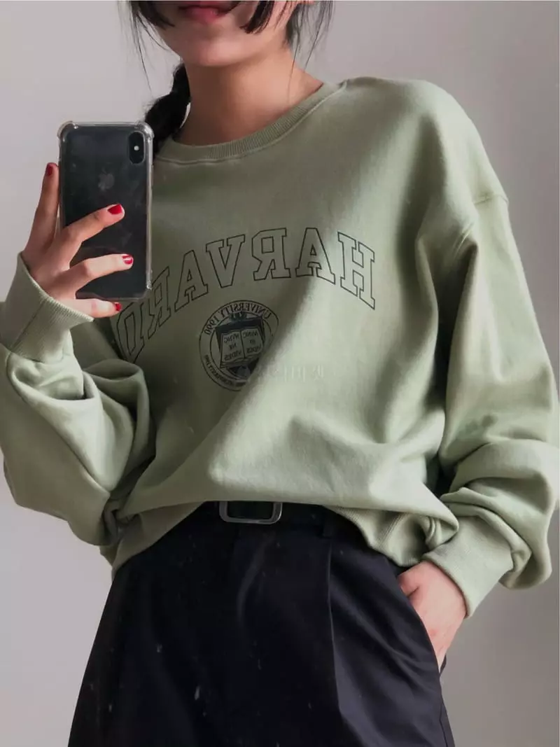 A Want - Korean Women Fashion - #restrostyle - Havard Sweatshirt - 8