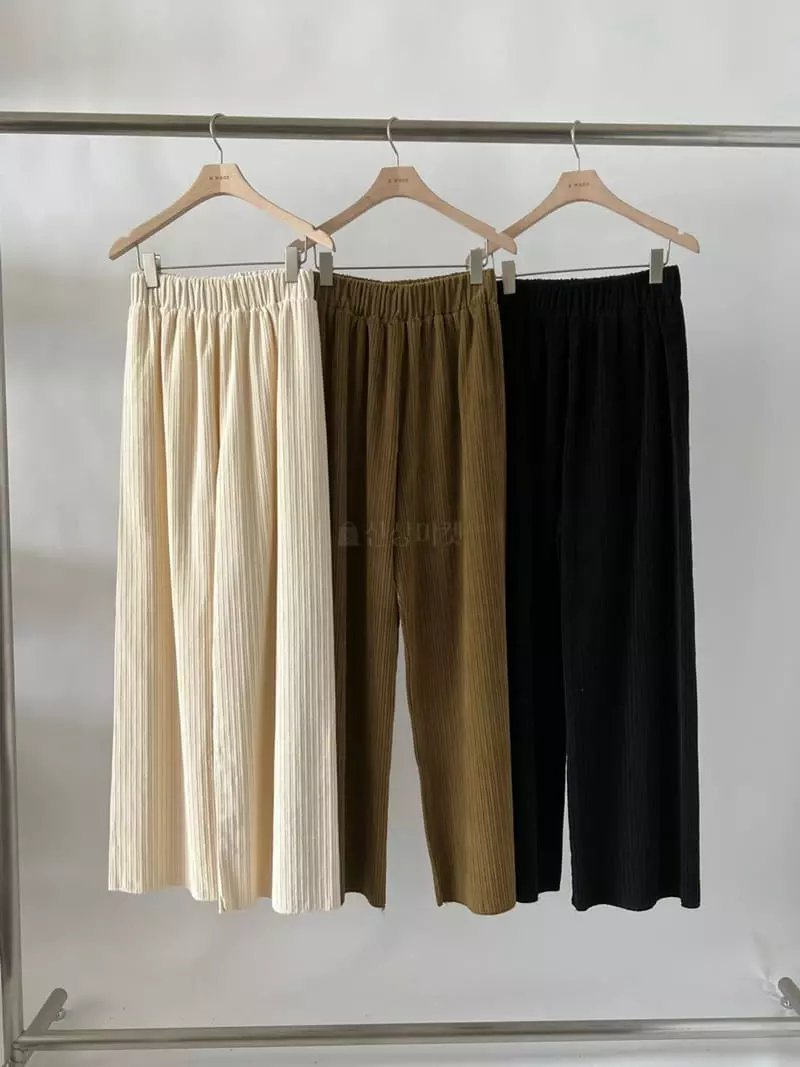 A Want - Korean Women Fashion - #romanticstyle - Corduroy Pants - 3