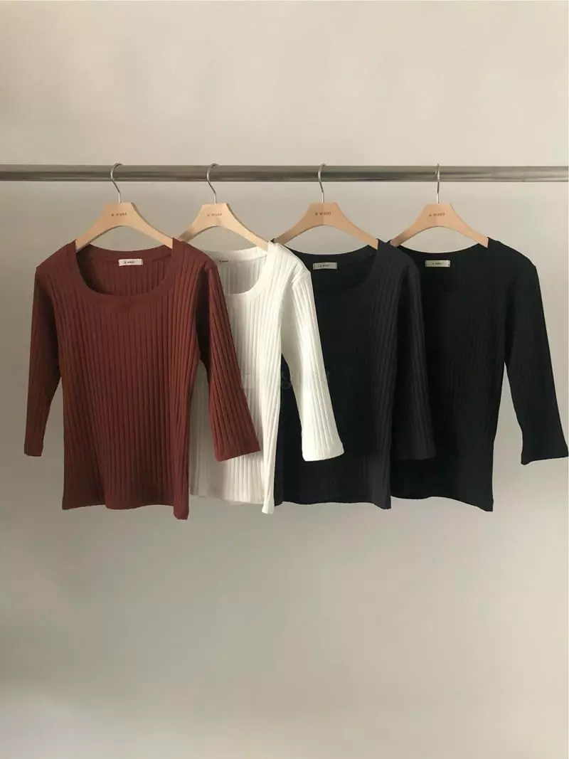 A Want - Korean Women Fashion - #womensfashion - Under Square Tee - 6