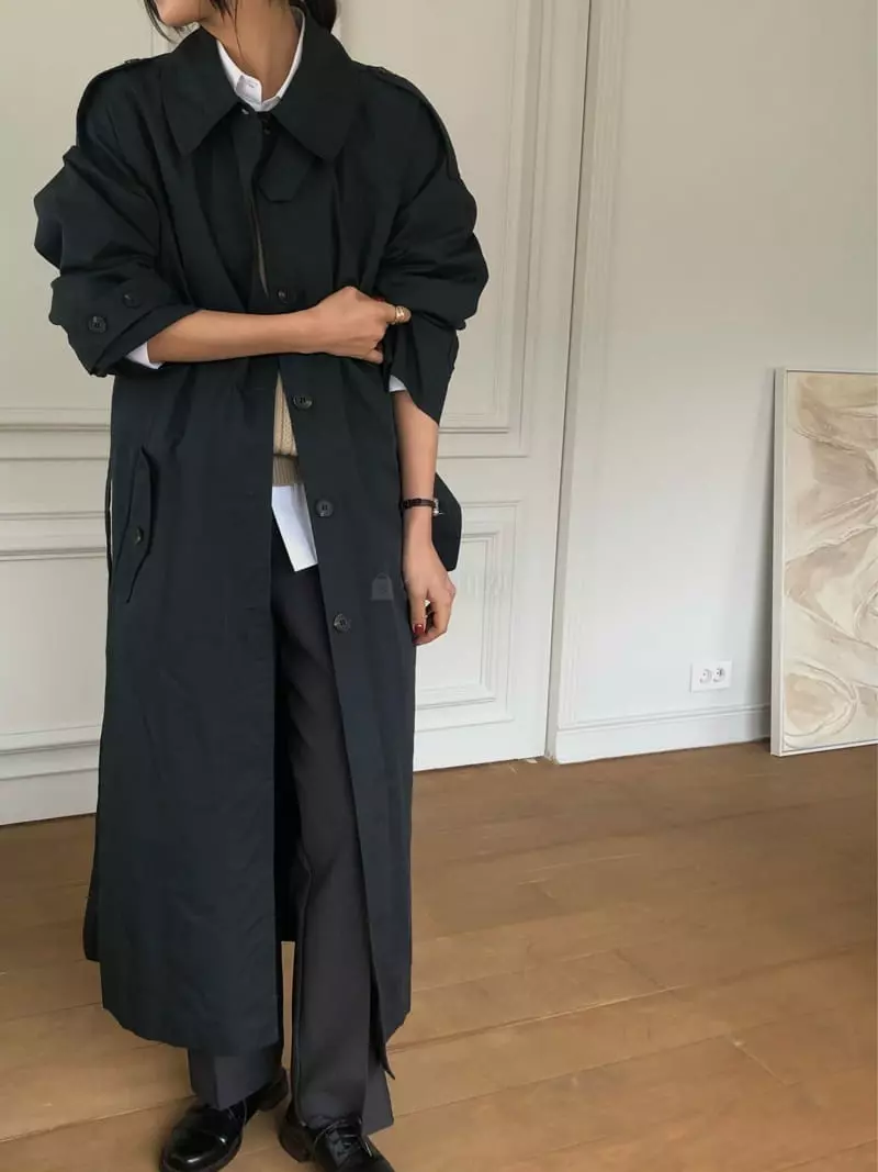 A Want - Korean Women Fashion - #womensfashion - Belted Trench Coat - 10