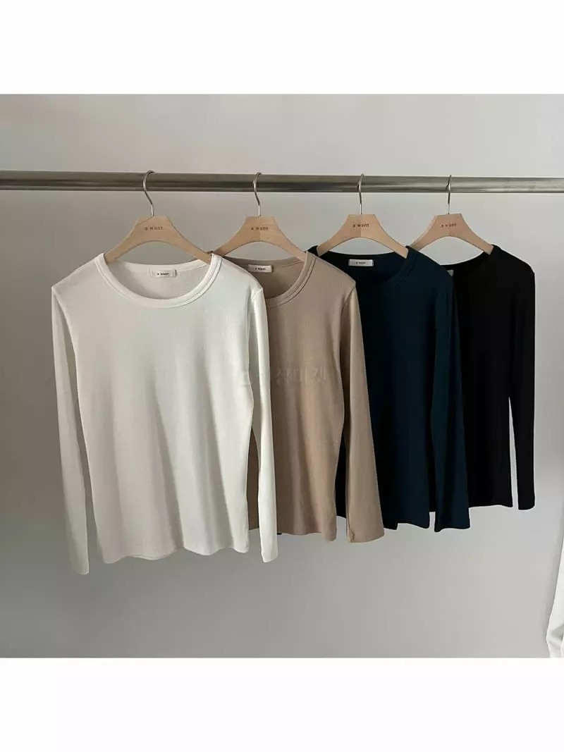 A Want - Korean Women Fashion - #momslook - Basic Tee - 4