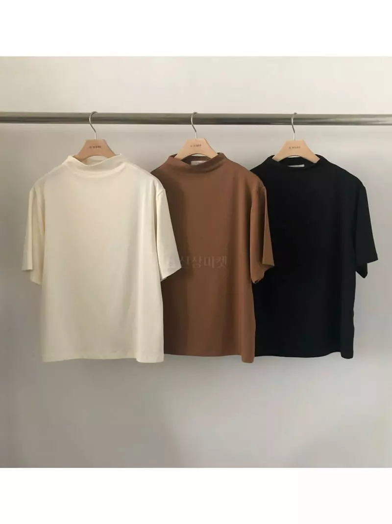 A Want - Korean Women Fashion - #womensfashion - Half Turtleneck Tee - 3