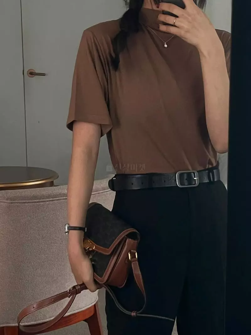 A Want - Korean Women Fashion - #womensfashion - Half Turtleneck Tee - 5