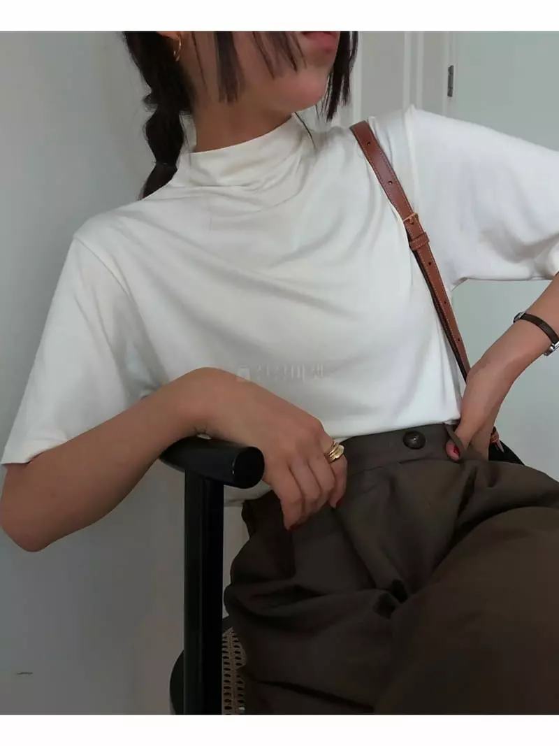 A Want - Korean Women Fashion - #womensfashion - Half Turtleneck Tee - 7