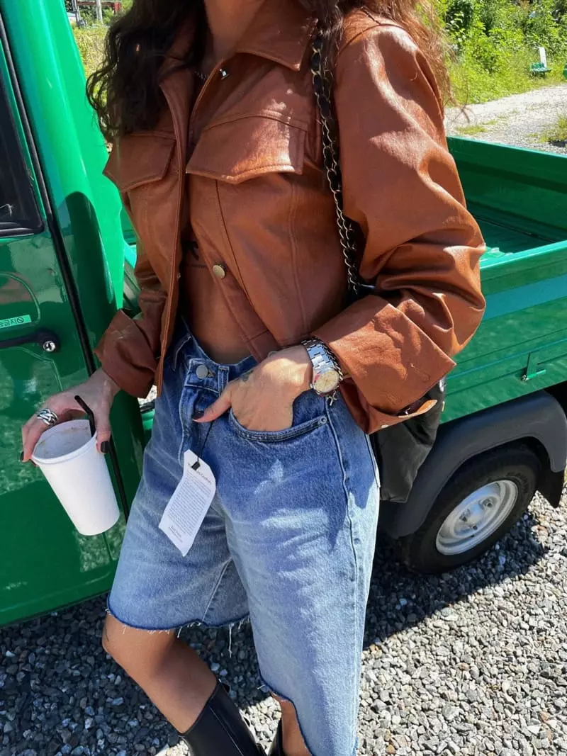 Abbeylee - Korean Women Fashion - #momslook - Chick Leaher Jacket - 8