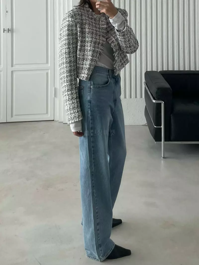 Acme - Korean Women Fashion - #vintageinspired - Open Twid Jacket - 5