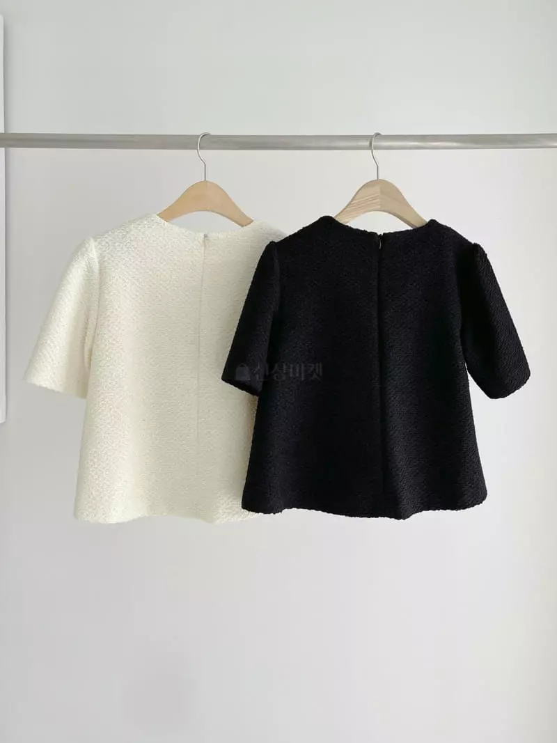 After Glow - Korean Women Fashion - #momslook - Twid Puff Blouse