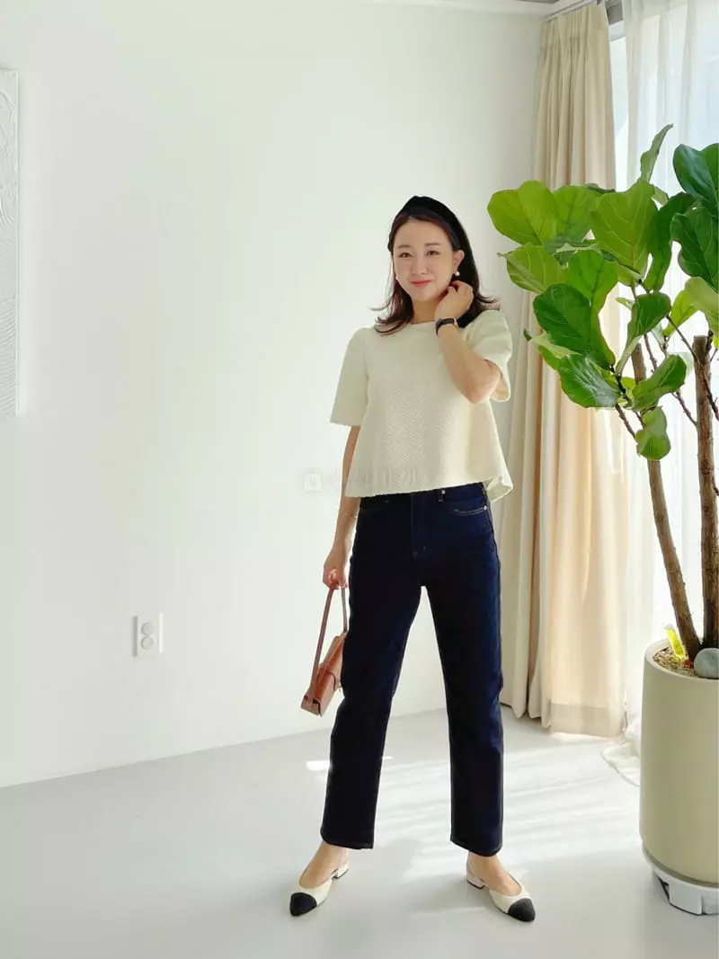 After Glow - Korean Women Fashion - #momslook - Twid Puff Blouse - 12