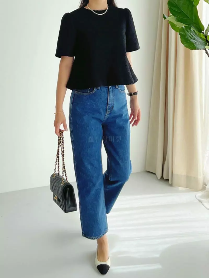 After Glow - Korean Women Fashion - #momslook - Twid Puff Blouse - 5