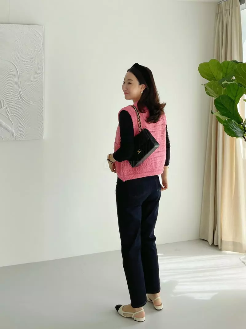 After Glow - Korean Women Fashion - #momslook - Twid Knit Vest - 10