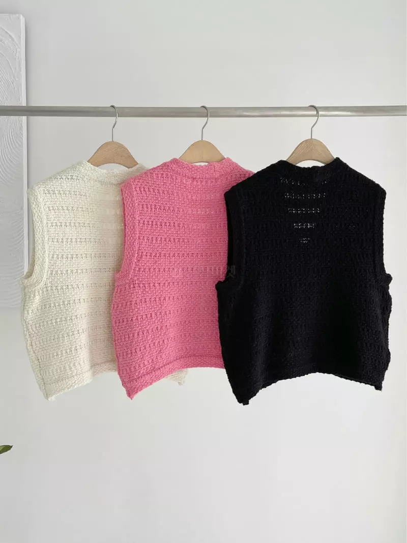 After Glow - Korean Women Fashion - #momslook - Twid Knit Vest - 2