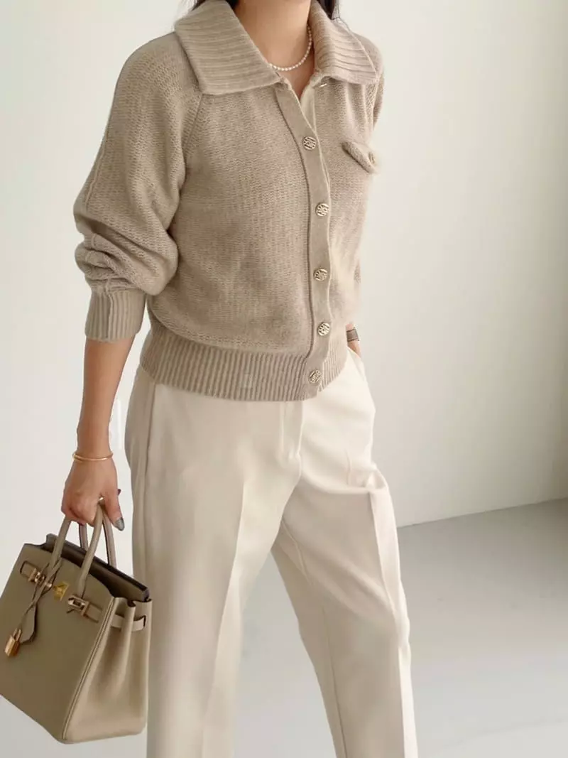 After Glow - Korean Women Fashion - #momslook - Button Collar Jacket - 12