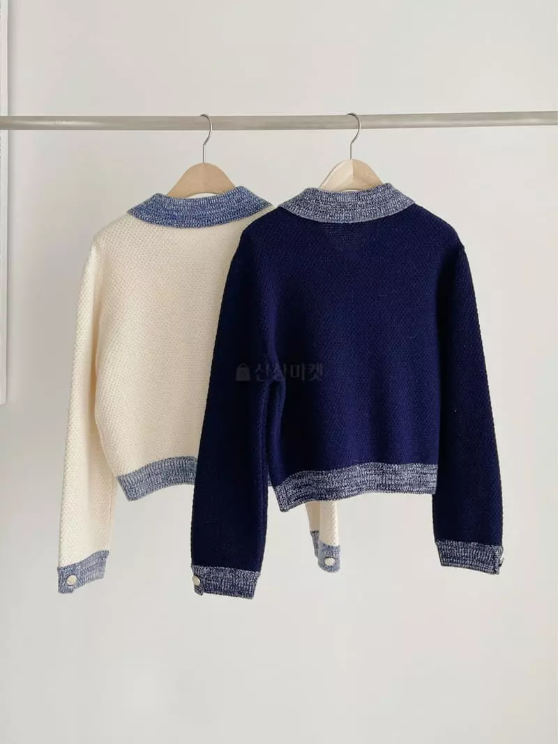 After Glow - Korean Women Fashion - #pursuepretty - Denim Knit Cardigan - 2