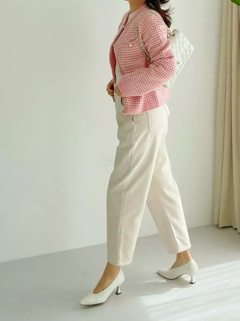 After Glow - Korean Women Fashion - #romanticstyle - Sha Check Cardigan - 10