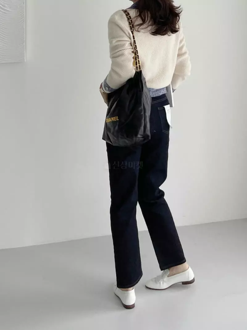 After Glow - Korean Women Fashion - #restrostyle - Denim Knit Cardigan - 4