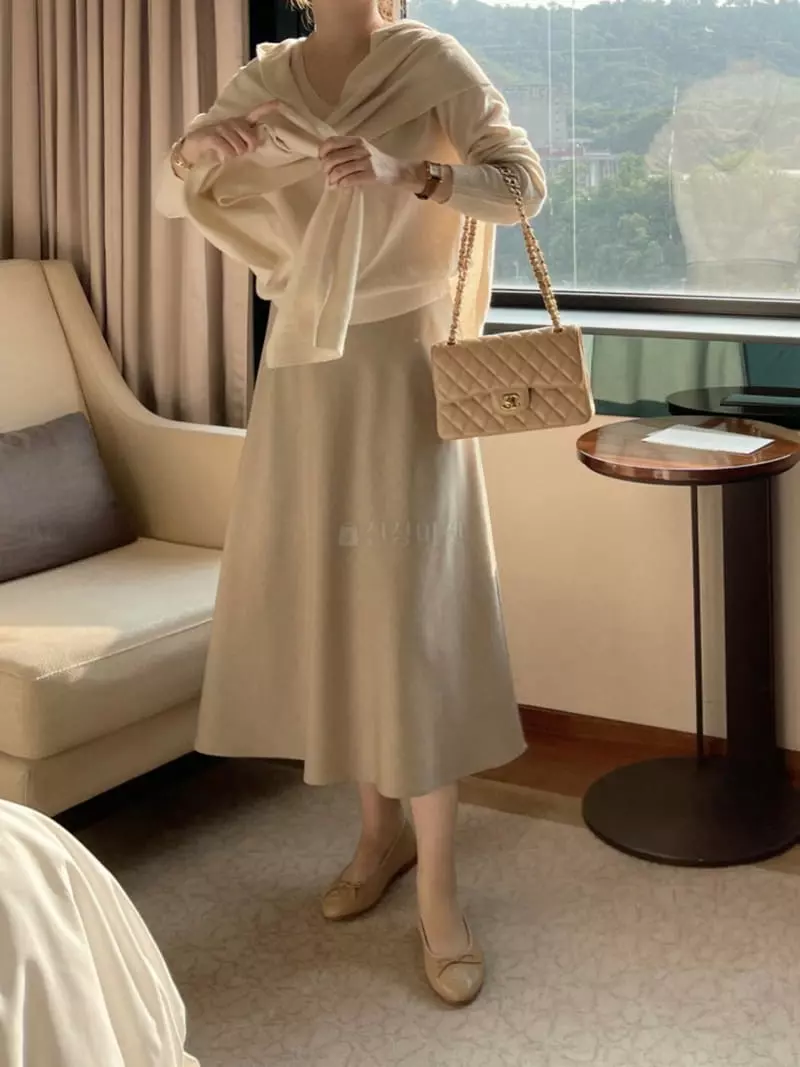 After Glow - Korean Women Fashion - #shopsmall - Dear Whole Skirt - 6