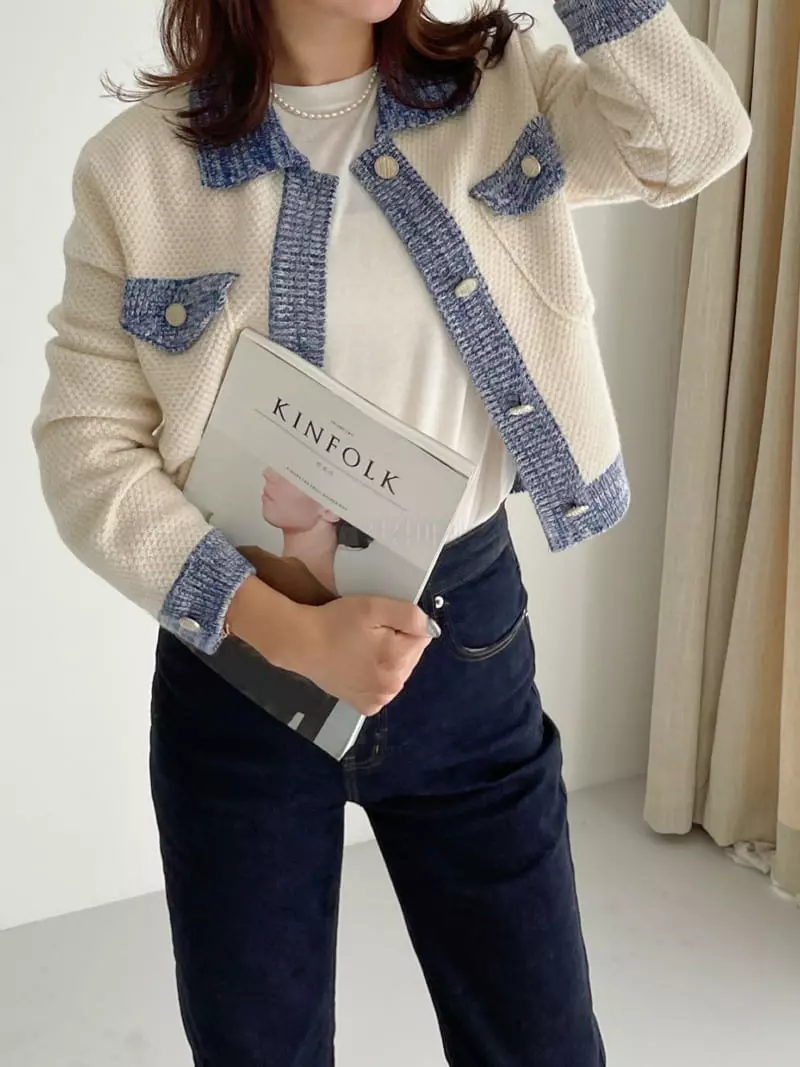 After Glow - Korean Women Fashion - #thatsdarling - Denim Knit Cardigan - 6