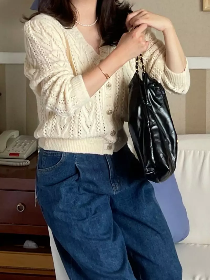 After Glow - Korean Women Fashion - #thatsdarling - Daim o Hair Cardigan - 5