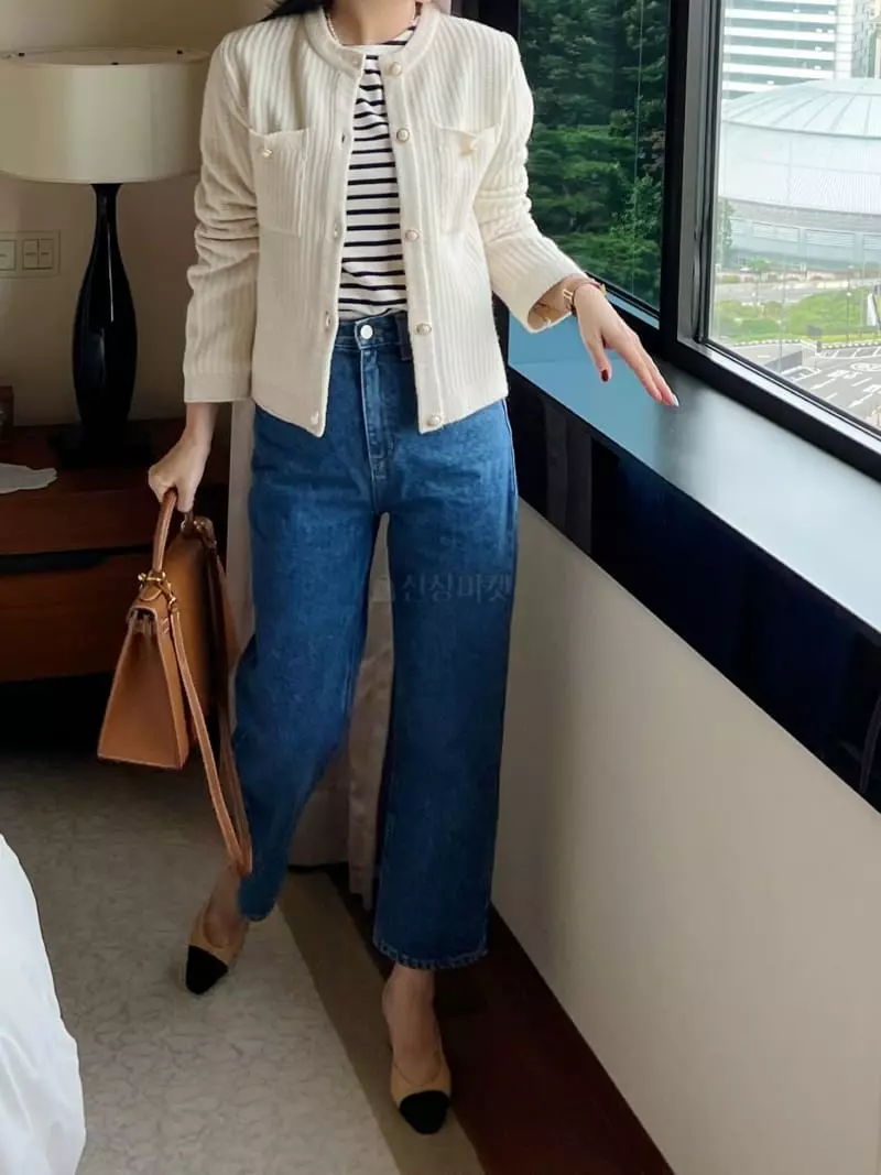 After Glow - Korean Women Fashion - #vintagekidsstyle - Sha Check Cardigan - 7