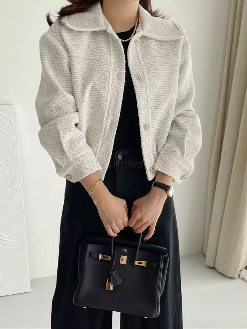 After Glow - Korean Women Fashion - #vintageinspired - Mos Twid Jacket - 4
