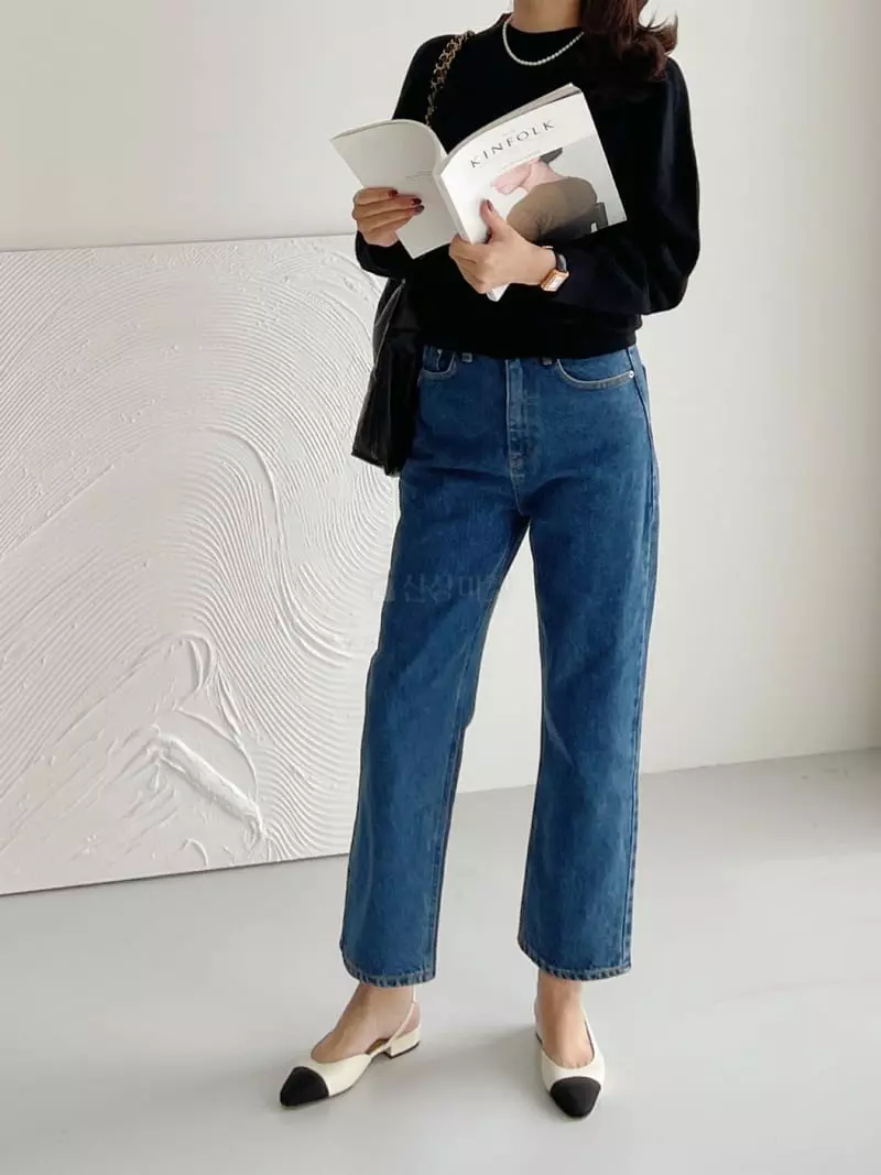 After Glow - Korean Women Fashion - #womensfashion - Whole Gament Round Knit Tee - 11