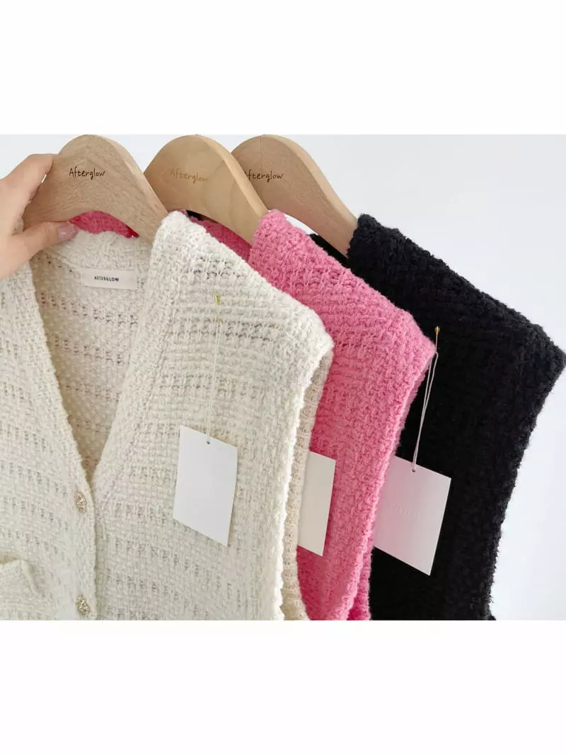 After Glow - Korean Women Fashion - #womensfashion - Twid Knit Vest