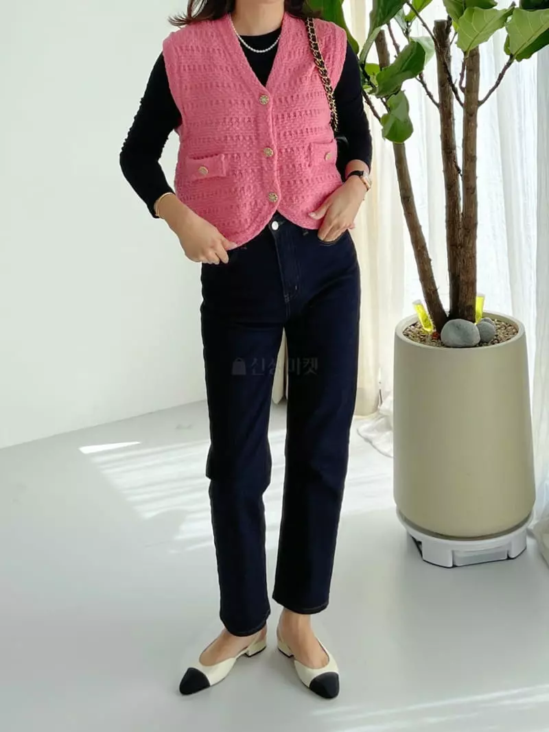 After Glow - Korean Women Fashion - #womensfashion - Twid Knit Vest - 9