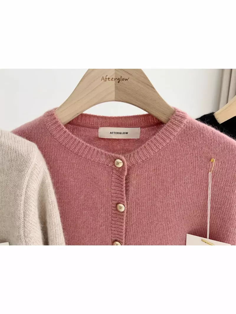 After Glow - Korean Women Fashion - #womensfashion - Bean Button Cardigan