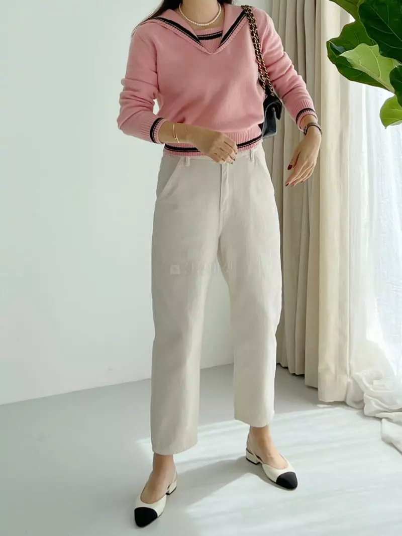 After Glow - Korean Women Fashion - #womensfashion - Cash Sailor Knit Tee - 10