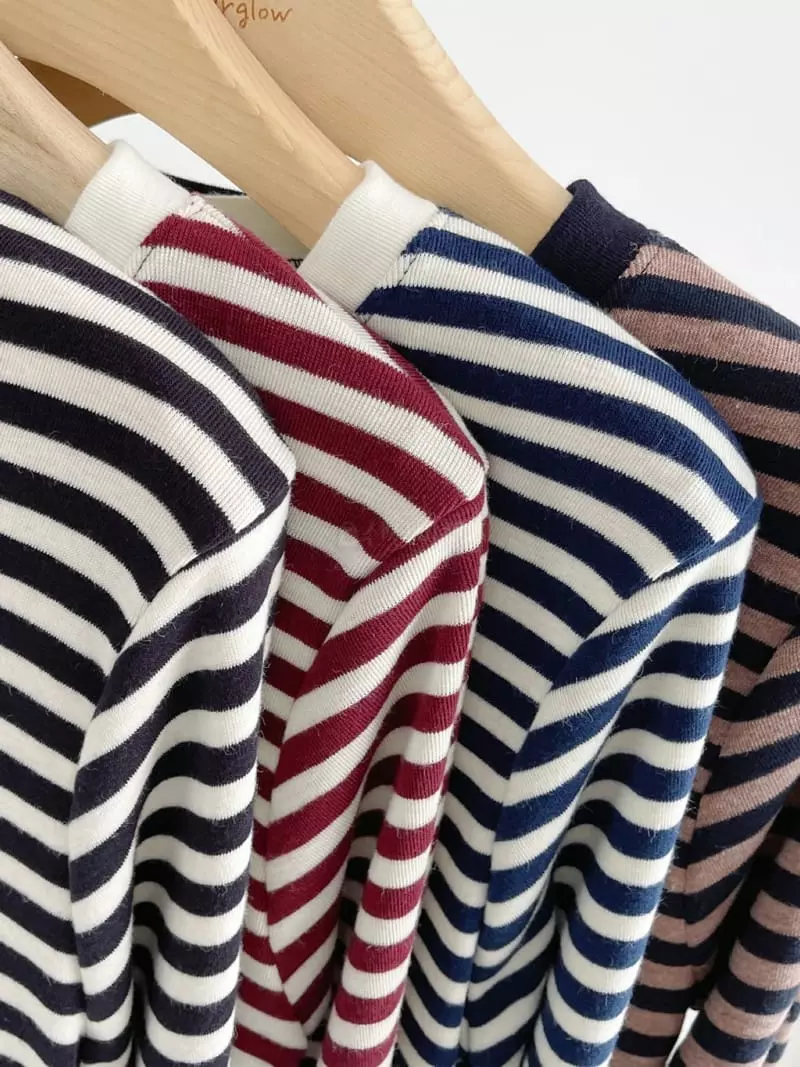 After Glow - Korean Women Fashion - #womensfashion - U A Stripes Tee