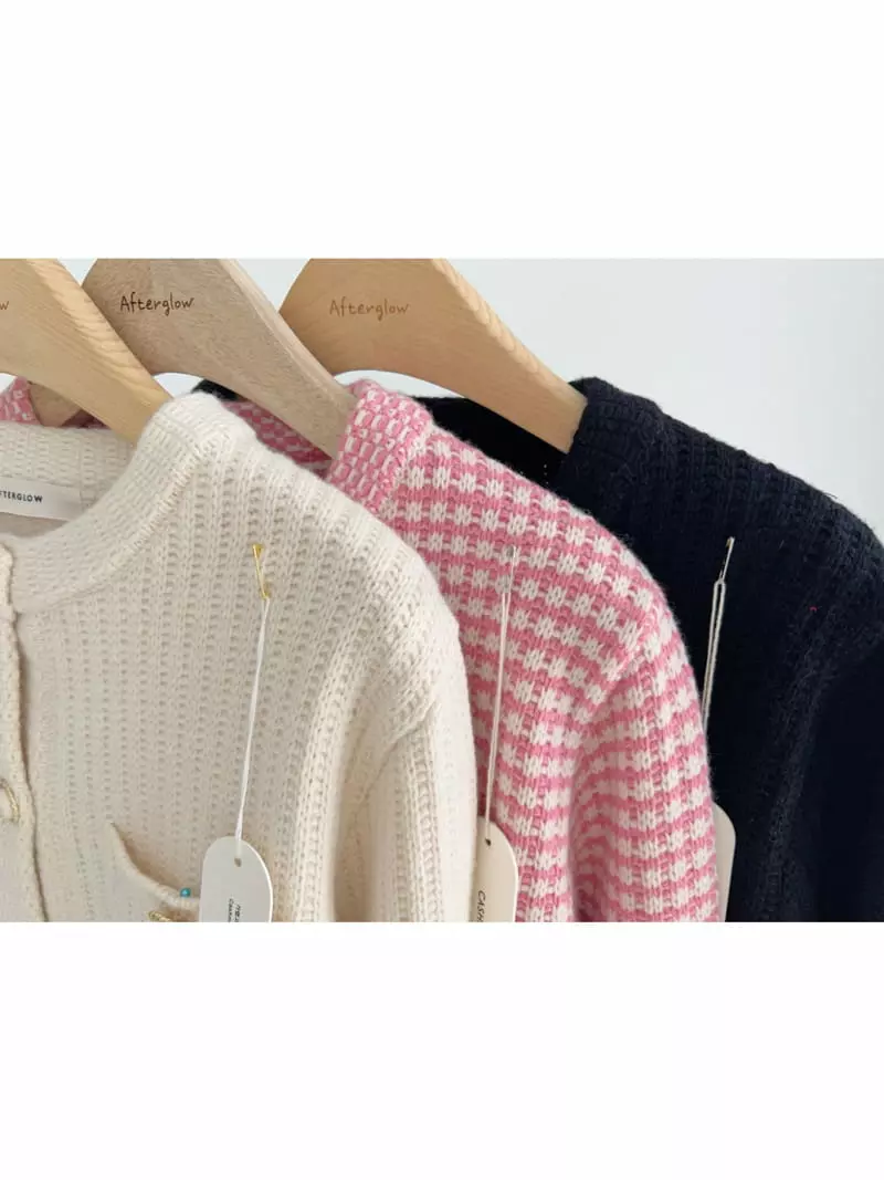 After Glow - Korean Women Fashion - #womensfashion - Sha Check Cardigan