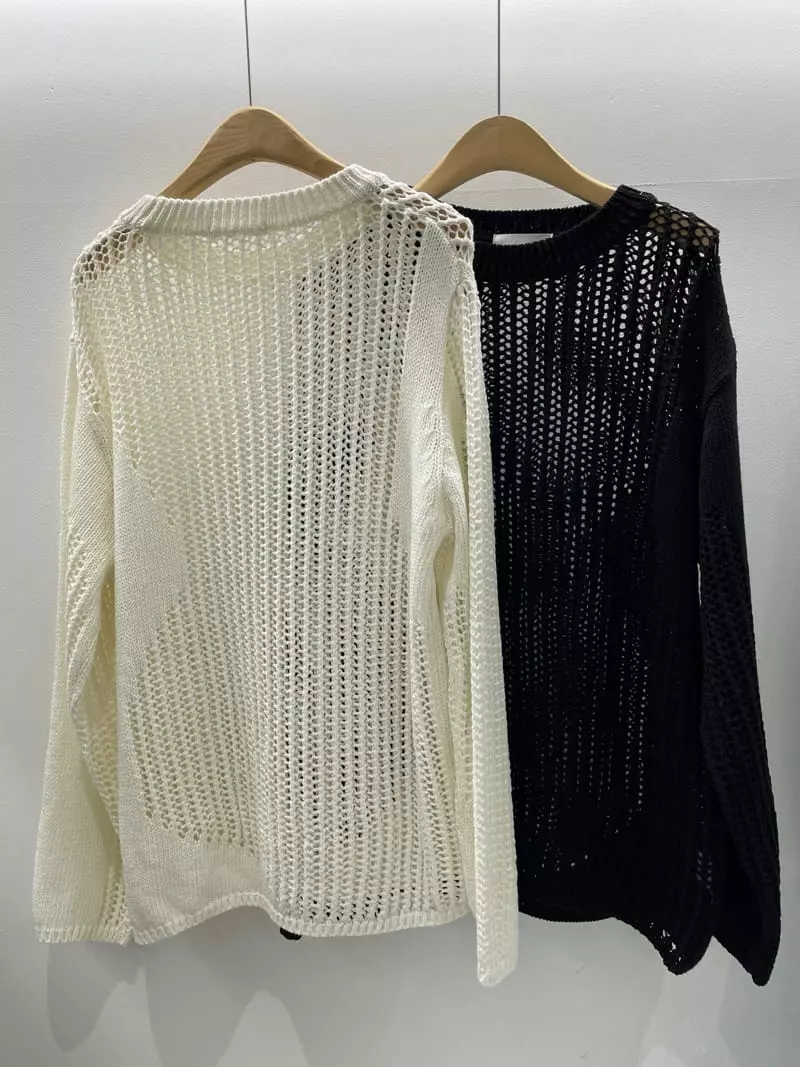 Alike - Korean Women Fashion - #momslook - Rope Map Knit Tee