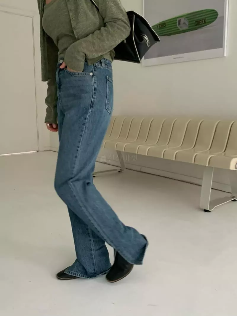 Alike - Korean Women Fashion - #momslook - Slit Long Jeans - 7
