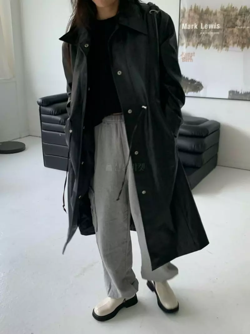 Alike - Korean Women Fashion - #womensfashion - Leather Long Coat - 3