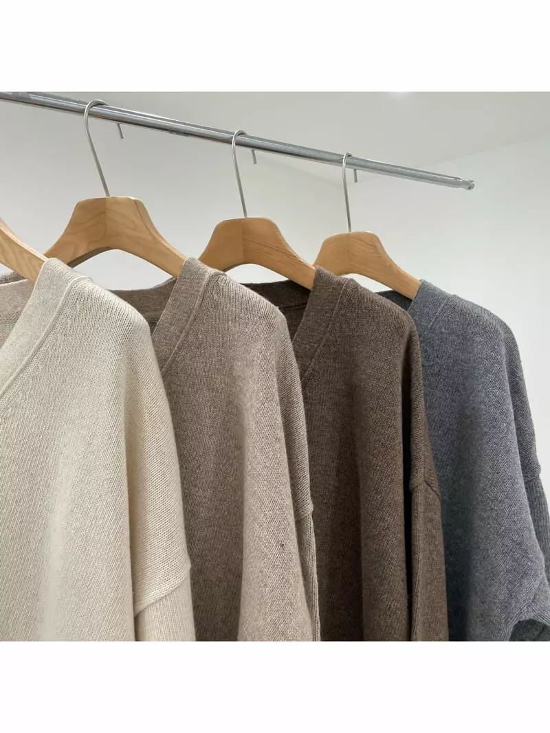 All Vibe - Korean Women Fashion - #momslook - Lamps Over Fit Knit Cardigan - 11