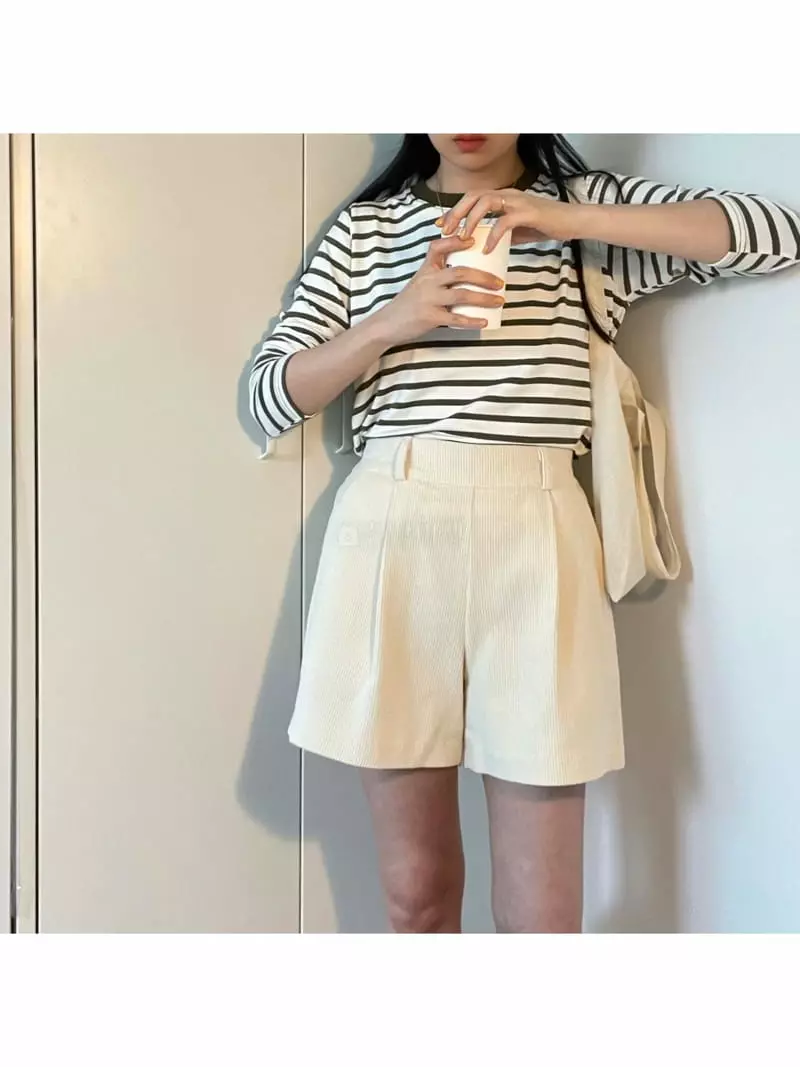 All Vibe - Korean Women Fashion - #momslook - Rib Shorts - 5
