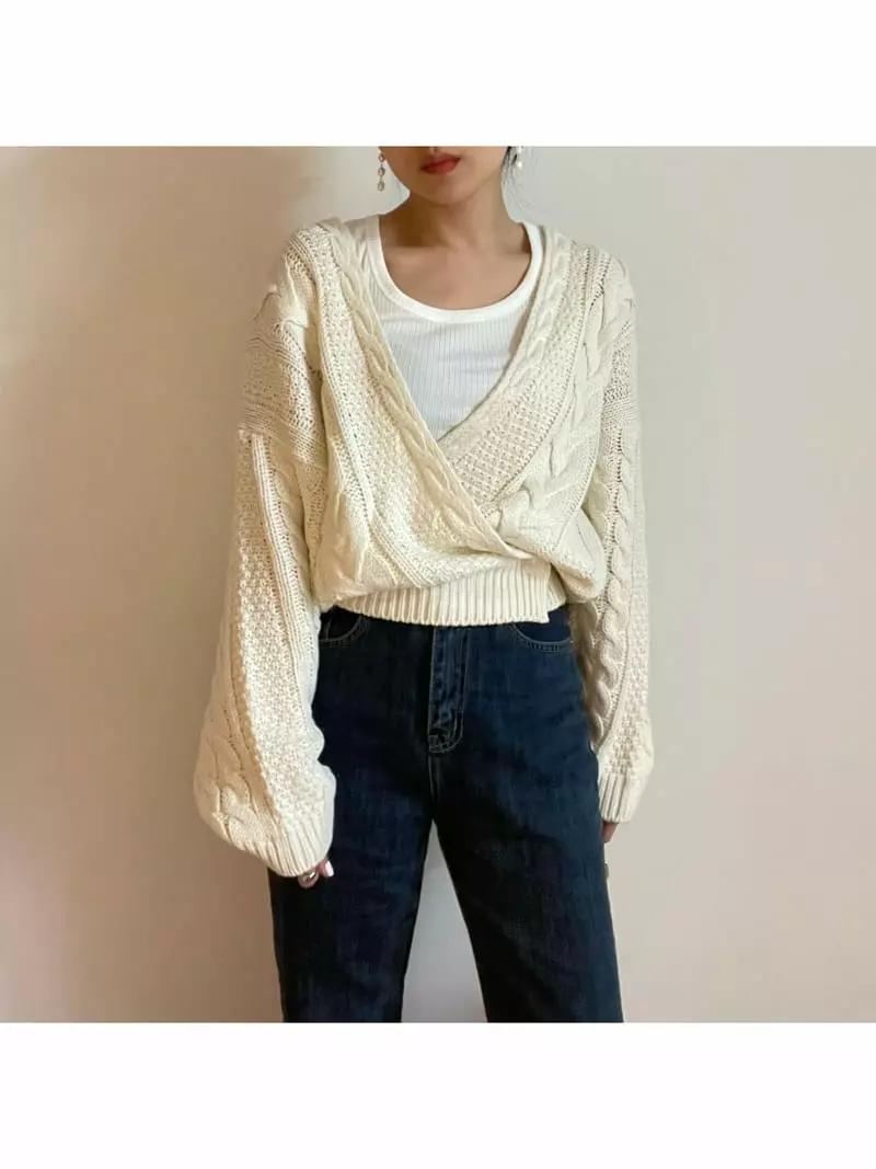 All Vibe - Korean Women Fashion - #restrostyle - Twist Cardigna - 3