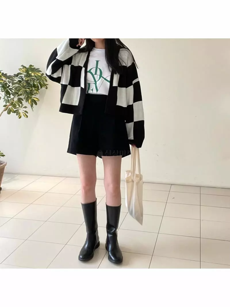 All Vibe - Korean Women Fashion - #restrostyle - Checker Robe Cardigan
