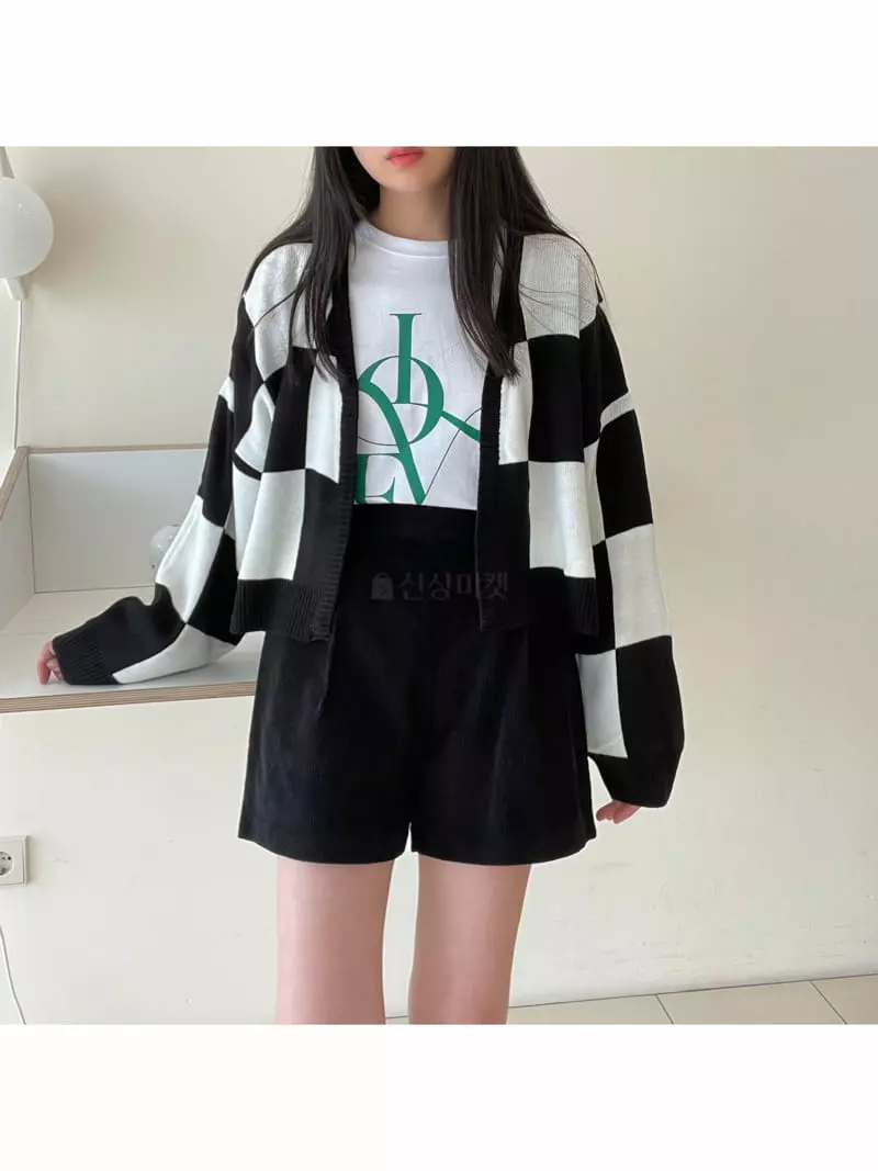All Vibe - Korean Women Fashion - #romanticstyle - Checker Robe Cardigan - 2