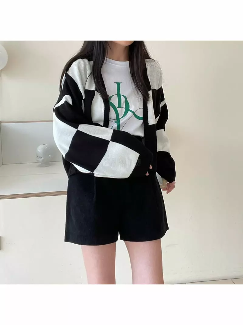 All Vibe - Korean Women Fashion - #shopsmall - Checker Robe Cardigan - 3