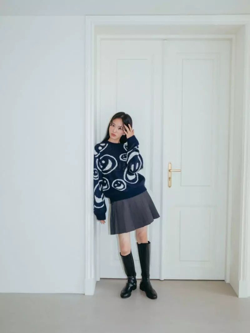Almond Pepe - Korean Women Fashion - #momslook - Alpaca Smile Knit - 6