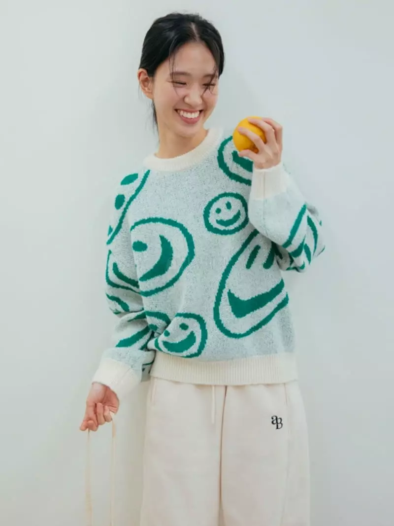 Almond Pepe - Korean Women Fashion - #momslook - Alpaca Smile Knit - 8