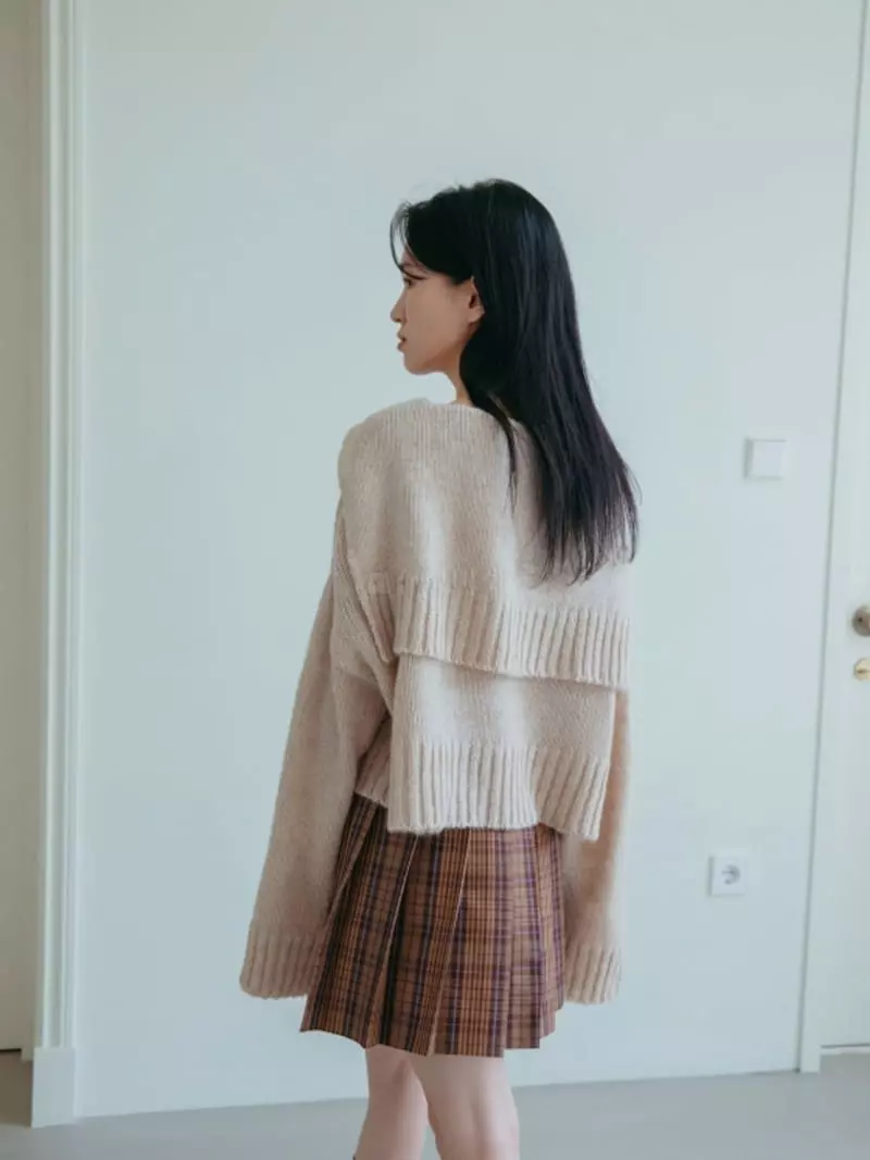Almond Pepe - Korean Women Fashion - #momslook - Sailor Knit Tee - 11