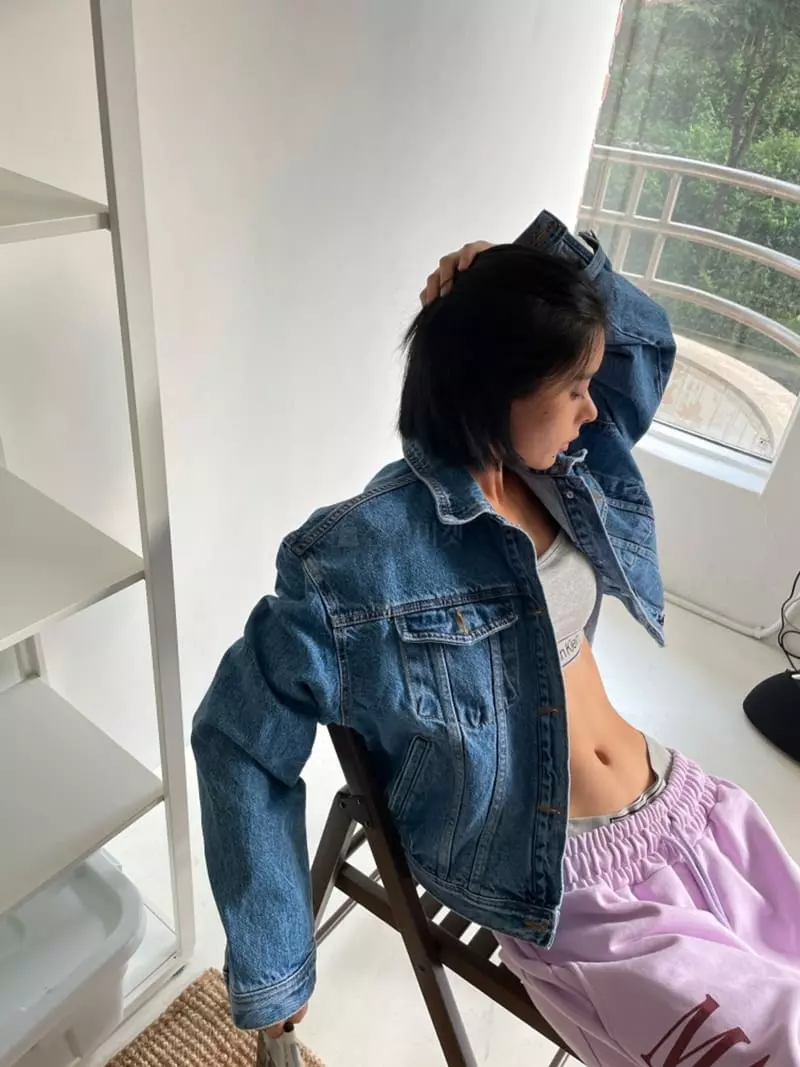 Almond Pepe - Korean Women Fashion - #momslook - Basic Denim Jacket - 3