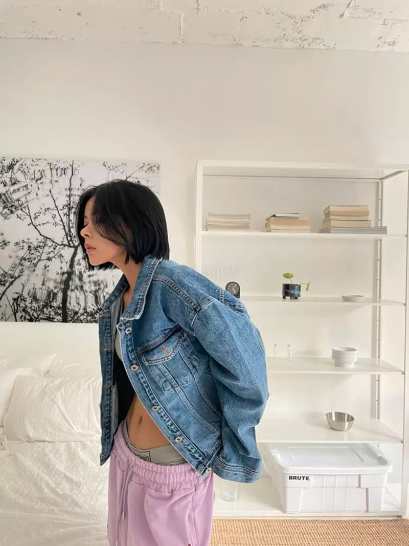 Almond Pepe - Korean Women Fashion - #momslook - Basic Denim Jacket - 7