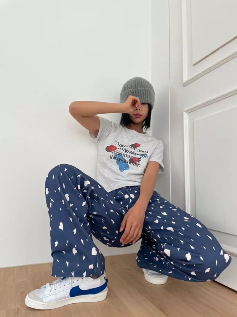 Almond Pepe - Korean Women Fashion - #pursuepretty - Heart Pants - 7