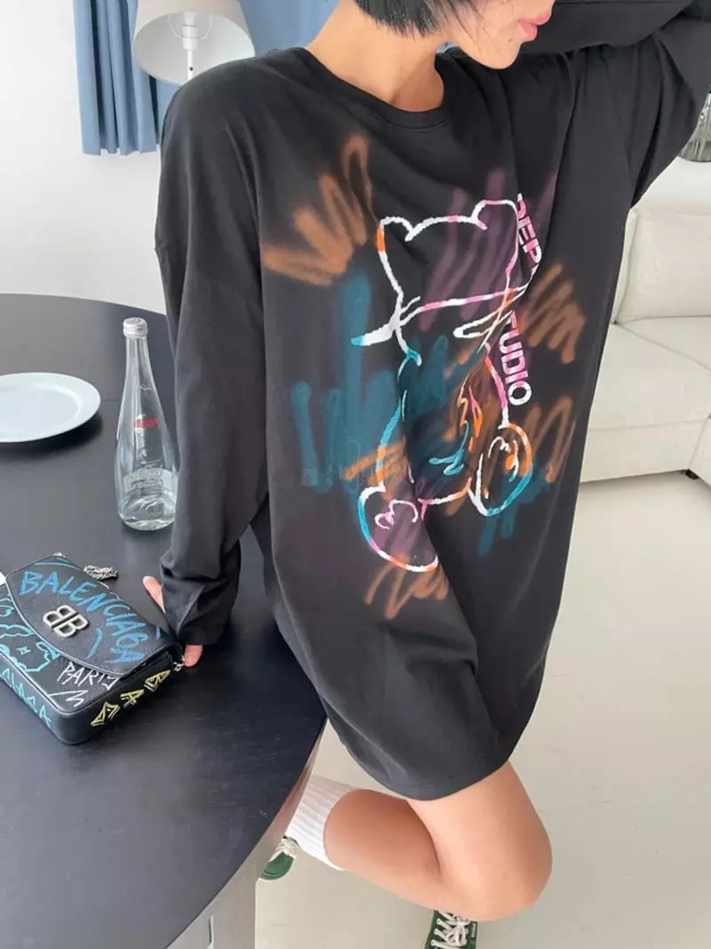 Almond Pepe - Korean Women Fashion - #pursuepretty - Pepe Bear Tee - 5