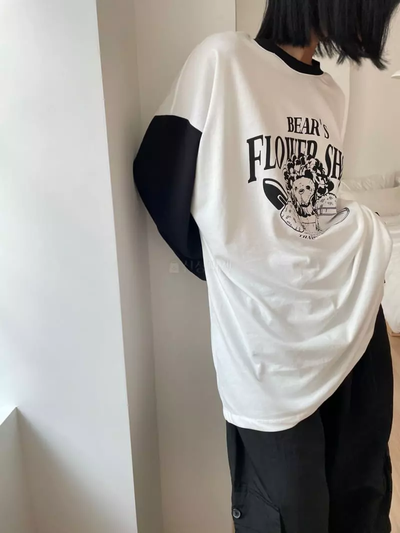 Almond Pepe - Korean Women Fashion - #womensfashion - Flo Bear Tee - 4